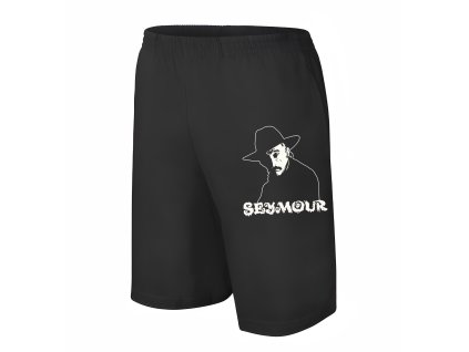 Men shorts black Jedinečný Seymour motiv pro pravé tvrďáky
