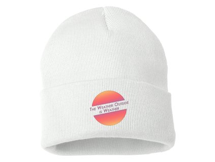 Beanie white Počasí je... počasí