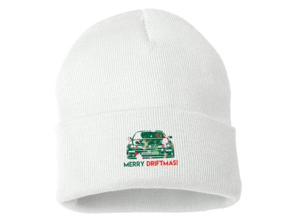 Beanie white Santa Driftem Přiváží Dárky