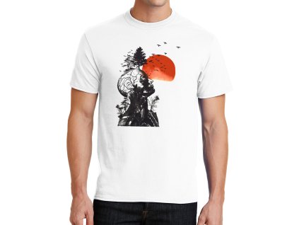 Mens tshirt white Mysl, příroda a duše v jednom uměleckém výkřiku