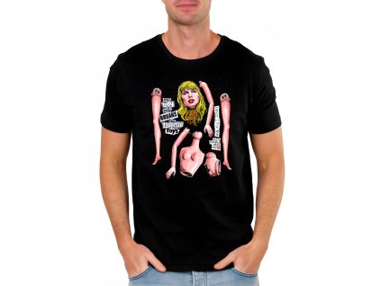 Mens tshirt black Rozbitá láska v pop art stylu