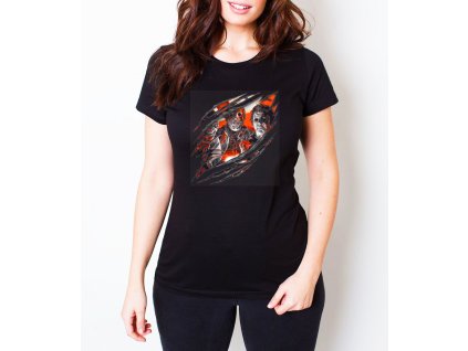 Woman tshirt black Freddy, Jason a Michael Hororová síla v jednom