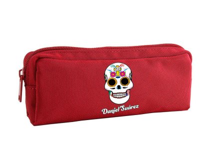 Pencil case red Daniel Suárez cukrová lebka
