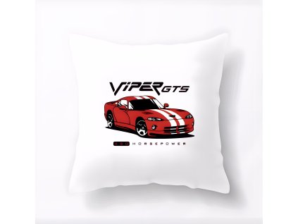 Pillow white Červený Dodge Viper GTS