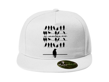Snapback white Ptáci na drátě
