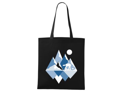 Shopping bag black AT AT ve sněhu