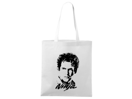 Shopping bag white Ninja styl pro každého filmového fanouška