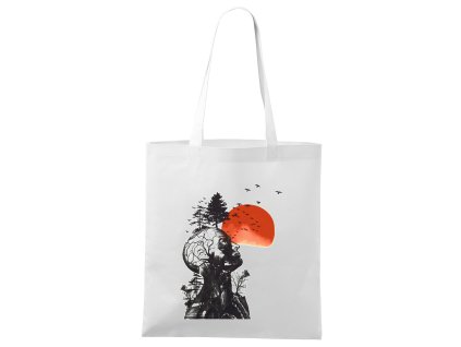 Shopping bag white Mysl, příroda a duše v jednom uměleckém výkřiku
