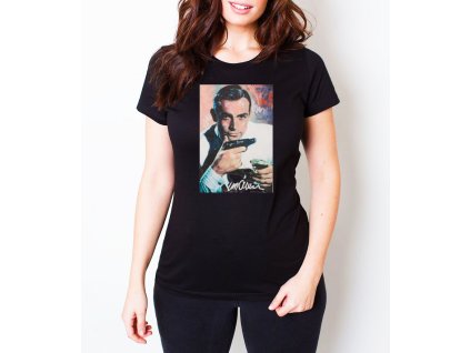 Woman tshirt black Ikonický agent 007