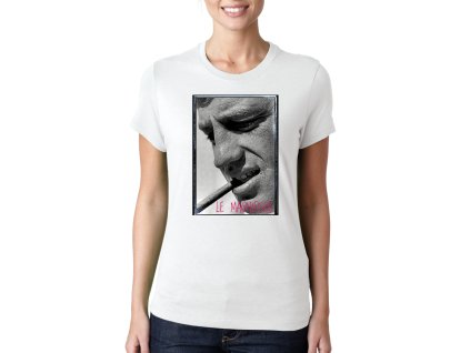 Woman tshirt white Styl jako Belmondo