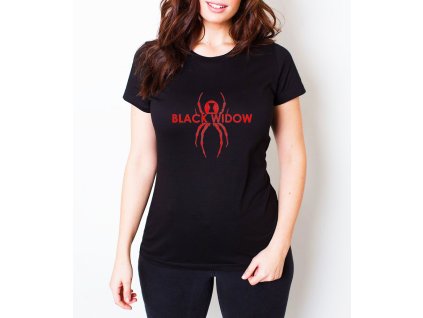 Woman tshirt black Black Widow motiv, který uloví každé oko