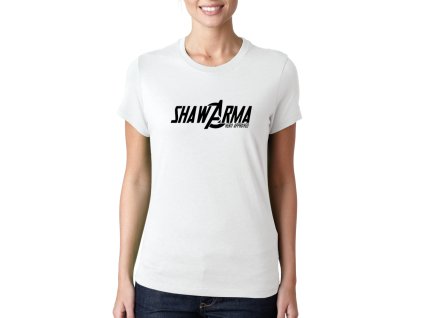 Woman tshirt white Shawarma jako z Avengers