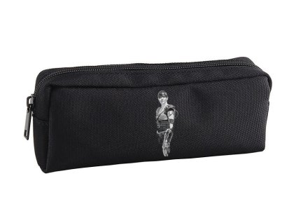 Pencil case black Mad Max styl s drsnou hrdinkou v hlavní roli