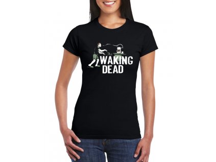 Dámské černé tričko Walking Dead Parodie