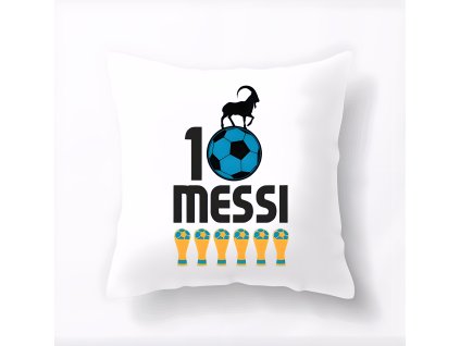 Pillow white GOAT Trofeje Messiho Vítězí