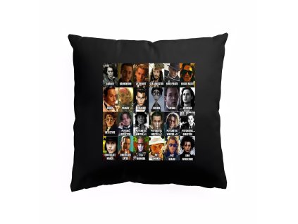 Pillow black 24 tváří Johnnyho Deppa