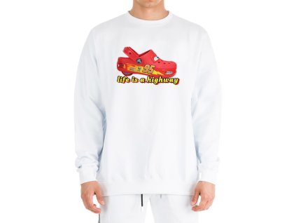 Sweatshirt white Crocs McQueen – Život Je Dálnice