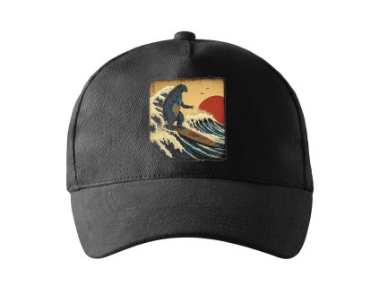 Cap black Surfující Godzilla v japonském stylu