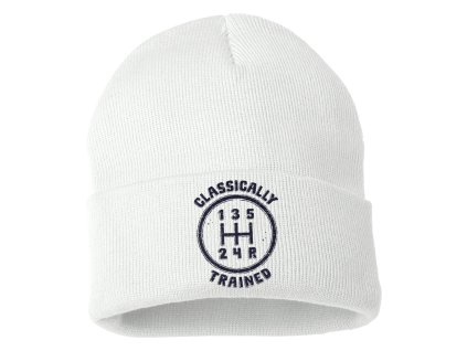 Beanie white Manuál není mrtvý – nos hrdě svou školu řízení