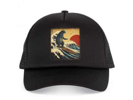 Trucker black Surfující Godzilla v japonském stylu