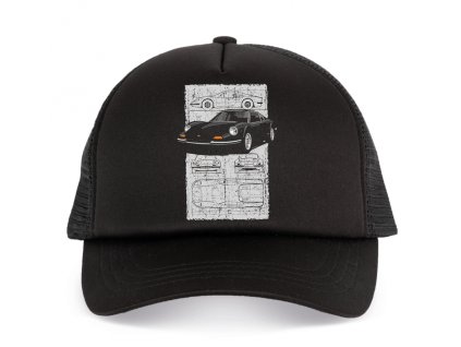 Trucker black Italská preciznost na černém podkladu