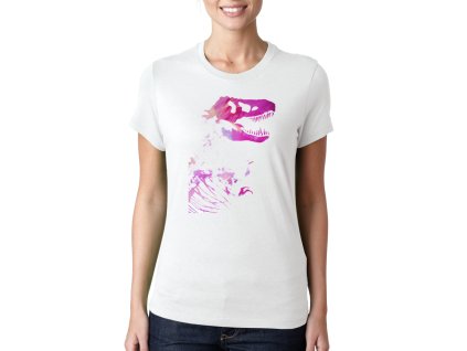 Woman tshirt white Růžový T Rex