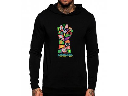černá unisex mikina s kapucí Avengers