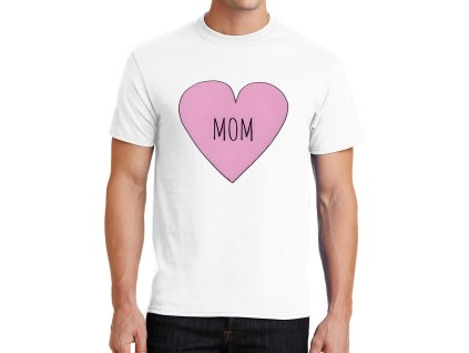 Mens tshirt white Dokonalé srdce pro mámu