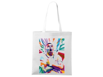 Shopping bag white Mbappé barevná exploze