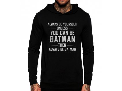 černá unisex mikina s kapucí Batman