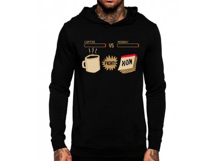 černá unisex mikina s kapucí Bitva Pondělku