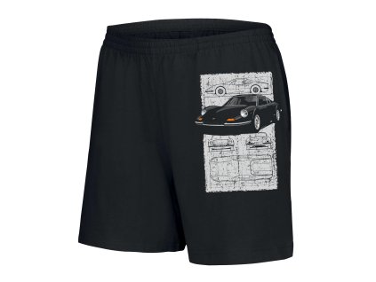 Woman shorts black Italská preciznost na černém podkladu