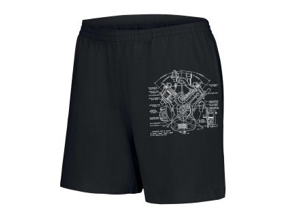 Woman shorts black Technický Blueprint V8 Motoru