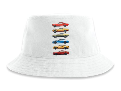 Hat white Mustang Evoluce Šest Generací