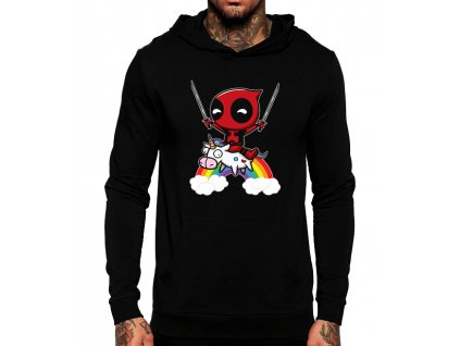 černá unisex mikina s kapucí Deadpool