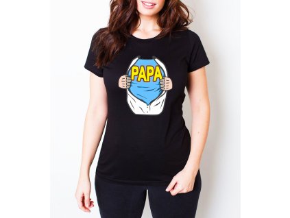 Woman tshirt black Táta Hrdina Pod Košilí