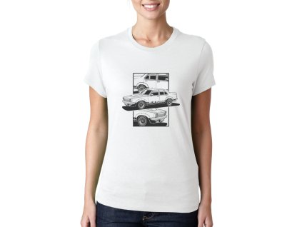 Woman tshirt white Holden SLR5000 Retro