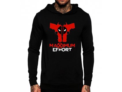 černá unisex mikina s kapucí Deadpool Maximum effort