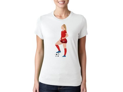 Woman tshirt white Dívčí Fotbalová Síla