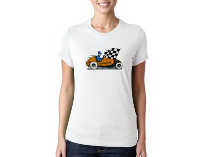 Woman tshirt white Vítězná Šachovnice V Plném Plynu