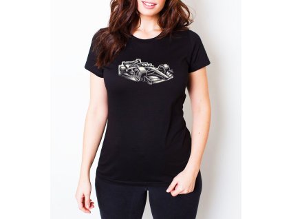 Woman tshirt black F1 Monopost Letí Kolem