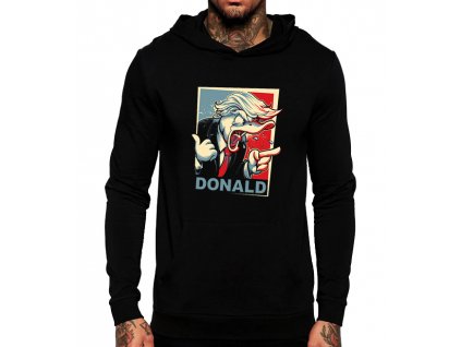 černá unisex mikina s kapucí Donald Trump