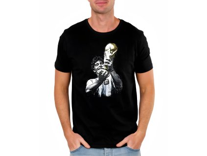 Mens tshirt black Maradona Zvedá Bohyni Vítězství