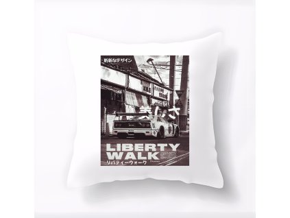Pillow white Liberty Walk Ferrari, japonský retro