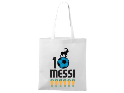 Shopping bag white GOAT Trofeje Messiho Vítězí