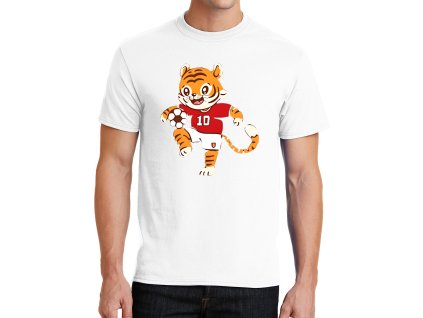Mens tshirt white Roztomilý Tygří Kanonýr