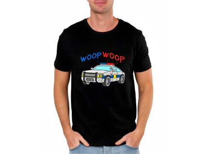Mens tshirt black Policejní Siréna Woop Woop