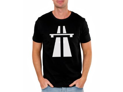 Mens tshirt black Autobahn Bez Omezení Rychlosti