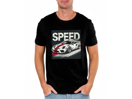 Mens tshirt black Porsche Styl Nitro Výkon