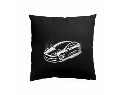 Pillow black Tesla Elektrický Šíp Budoucnosti
